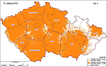 Mapa pokrytí ČR DVB-T signálem Sítě 1